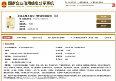 上海小度互娛文化傳媒登記狀態變更為注銷 聚焦企業技術咨詢業務的戰略調整